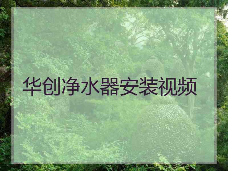 华创净水器安装视频