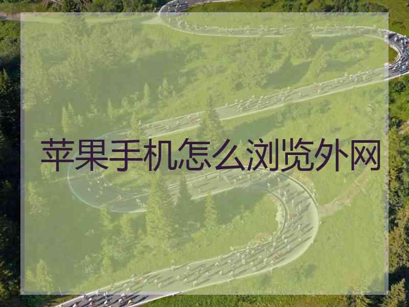 苹果手机怎么浏览外网