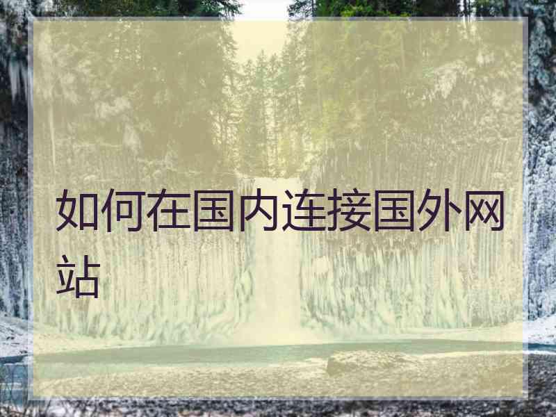 如何在国内连接国外网站